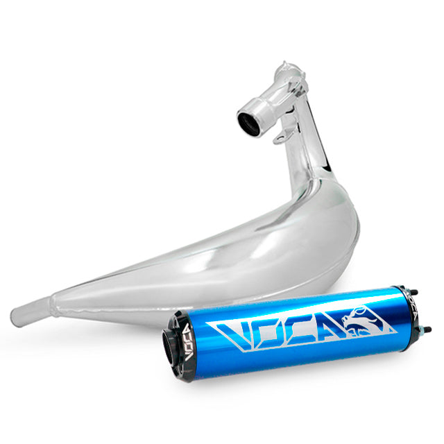 VOCA Cross Chromed uitlaat 50/70cc (CE) – Derbi Senda / DRD, Aprilia RX / SX
