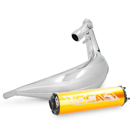 VOCA Cross Chromed uitlaat 50/70cc (CE) – Derbi Senda / DRD, Aprilia RX / SX