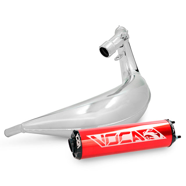 VOCA Cross Chromed uitlaat 50/70cc (CE) – Derbi Senda / DRD, Aprilia RX / SX